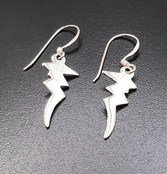 Retro Solid Sterling Silver Statement Earrings/19… - image 5