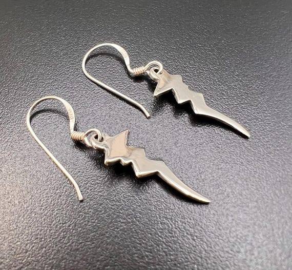 Retro Solid Sterling Silver Statement Earrings/19… - image 4