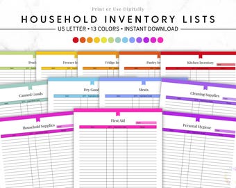 Household Inventory Items List, Expiration Date Tracker, Food Inventory Printable, Pantry Expiry Log, Fridge Freezer Inventory Sheet