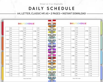 15 Minute Daily Schedule Printable, Time Block Planner, Undated PDF, Instant Download, Daily Routine Tracker, Productivity Planner