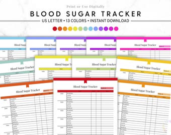 Blood Sugar Log Printable, Glucose Tracker, Diabetes Log Sheet, Health Tracker, Blood Sugar Chart, Digital Blood Sugar Log