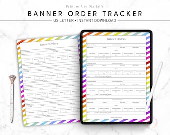 Banner Order Tracker, Painted Banner Planner, Custom Order Log Sheet, Banner Tracker, Hand Painted Banner Business