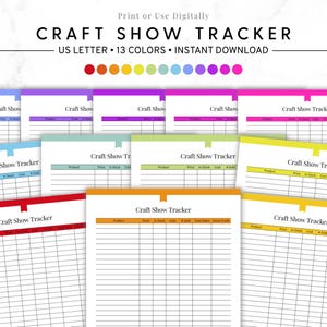 Craft Show Tracker Printable, Vendor Event Log, Booth Sales Tracker, Craft Fair Planner, Small Business Organizer, Instant Download, PDF