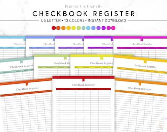 Registro de talão de cheques para impressão, registro de despesas, livro-razão financeiro pessoal, rastreador de contas bancárias, planilha de gerenciamento financeiro