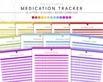 Medication Tracker Printable, Daily Medicine Log, Pill Tracker Sheet, Health Planner PDF, Medical Organizer, Instant Download