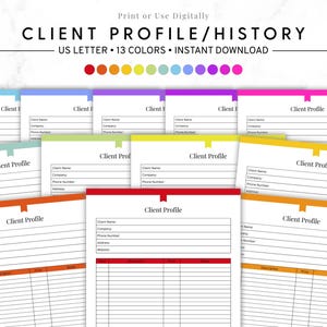 Client History Planner, Business Client Tracker, Hair Stylist Client, Small Business Customers, Client Profile, B2B Client