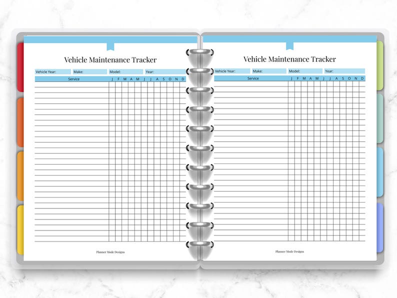Vehicle Maintenance Log Printable, Car Service Tracker, Auto Repair ...