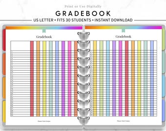 Kleurrijke cijferlijst voor leerkrachten, cijfertracker klas, cijferlogboek leerling, digitale cijferlijst, lerarenplanner, opdrachtentracker