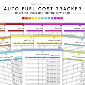 Peut inclure: Plusieurs feuilles imprimables de suivi des coûts de carburant. Chaque feuille présente un en-tête avec le titre et des champs pour la date, le lieu, le prix au litre, le coût total et le kilométrage. Disponibles en 13 couleurs.