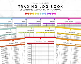 Stock Trade Tracker, Investment Record Sheet, Trading Log Book, Trading Journal, Printable Finance Log, Financial Advisor Planner