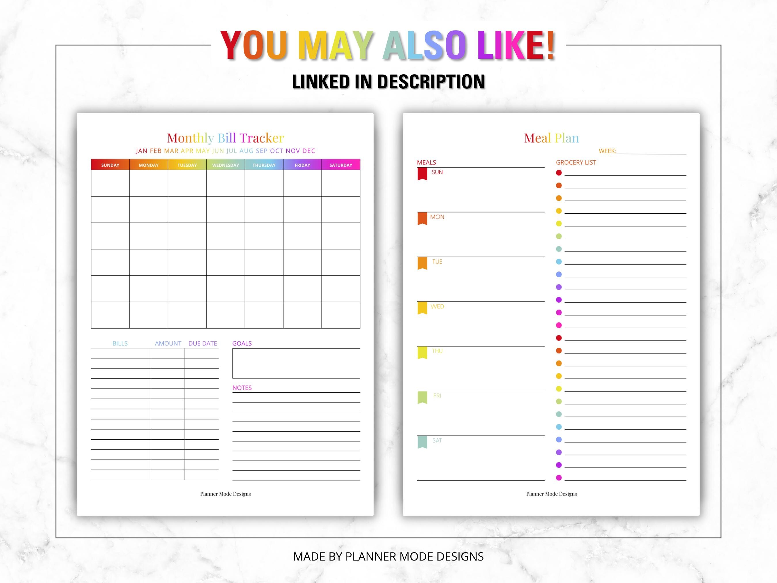 Rainbow to Do List Printable, Colorful Task Planner PDF, Daily ...