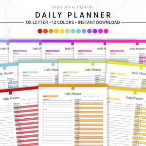 Daily Planner Printable, To Do List PDF, Hourly Schedule Template, Productivity Planner, Daily Sheet, Instant Download, Digital Planner