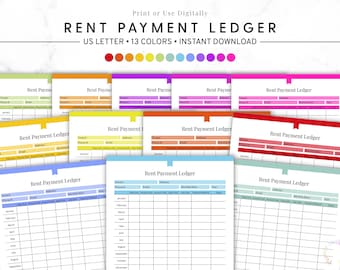 Rent Payment Ledger, Rental Income Tracker, Landlord Record Sheet, Printable Finance Tracker, Monthly Rent Payments, Multi Unit Ledger