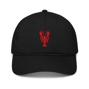 Lobster Coastal Dad Hat – Nautical Embroidered Baseball Cap – New England Style