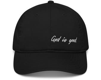 GOD is Good Biologische vaderhoed | Geborduurde christelijke hoed