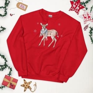 Weihnachtshirsch-Sweatshirt: Merry Xmas Crewneck Sweater