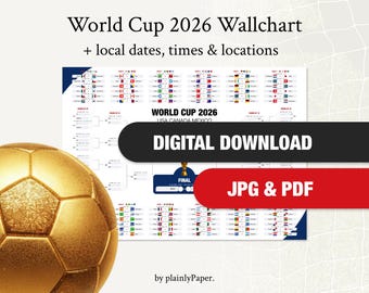 2026 World Cup Match Wall Chart (USA, Canada, Mexico), Schedule Poster (Digital Download)