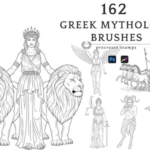 Greek Mythology Procreate Brushes: 162 Gods & Heroes Stamps (Digital Download)