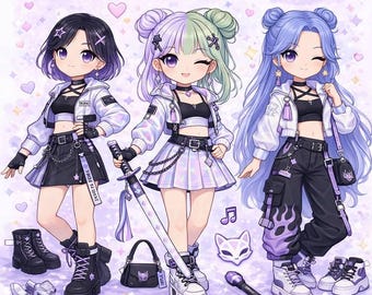 K-Pop Demon Hunters Paper Doll Mira Bundle 67 dolls (Digital Download)