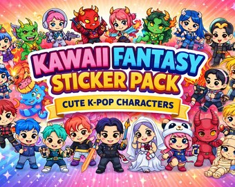 Kpop Demon Hunter Sticker Set, Sa-ja Boy Png Stickers, Huntrix Png Sticker Set, Saja Girls Stickers, Printable Kpop Stickers