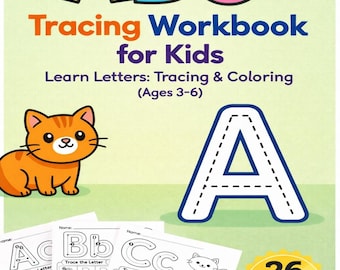 A set of worksheets for writing 26 letters of the alphabet. A-Z writing practice for preschoolers. Printable ABC writing worksheets (PDF)