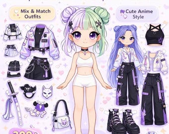 Muñeca de papel de K-Pop Cazadores de demonios Mira (Descarga digital)