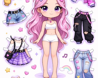 Muñeca de papel de K-Pop Cazadores de demonios Mira (Descarga digital)