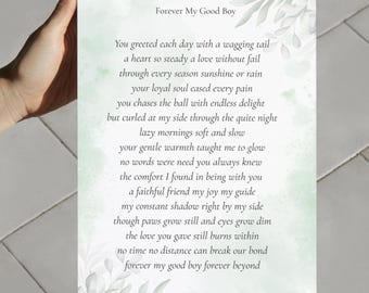 Loss of Dog Poem - Dog Bereavement Gift