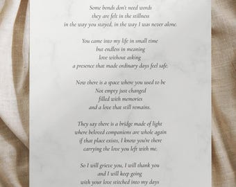 Rainbow Bridge Pet Memorial Poem – Sympathy Gift (Printable)