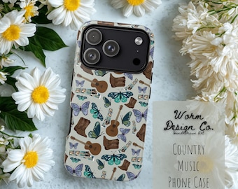 Funda para móvil inspirada en la música country: Arte digital dibujado a mano, iPhone, Samsung Galaxy, Google Pixel