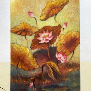 Summer lotus, Original Oil Painting, Colorful Painting, Modern Wall Art, Contemporary art, Inspirational Art by PhucTienArtVN