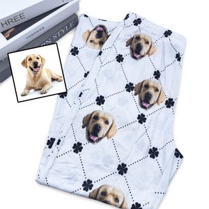 Personalized Pet Portrait Pajama Pants Using Pet Photo Faces Custom Dog Pajama Pants with Picture Pants Pet Lover Gift for Women