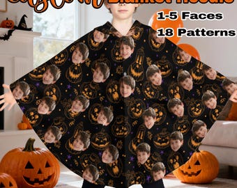 Personalized Face Wearable Blanket Hoodie with Pocket Customize Photo Blanket Hoodie Christmas Blanket Gift