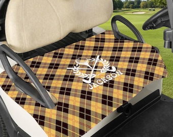 Custom Fabric Golf Cart Seat Cover Personalized Golf Cart Accessories Gift for Dad Mom