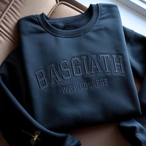 Basgiath War College Embroidered Sweatshirt, Bookish Sweater