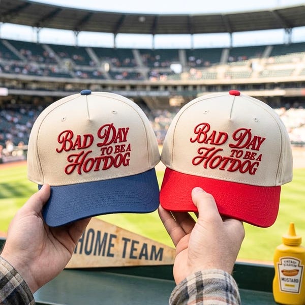 Embroidered Trucker Hat, Bad Day To Be a Hot Dog, Summer Snapback Baseball Cap