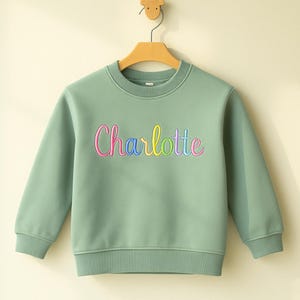 Sweatshirts with Embroidered Names for Girl, Personalized Embroidered Sweatshirt for Kids, Toddler Sweatshirt, Custom Embroidered Sweatshirt