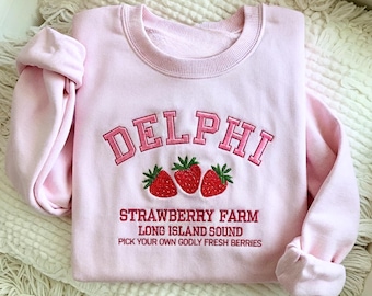 Geborduurd Delphi-sweatshirt, Strawberry Farm, geïnspireerd op Percy Jackson