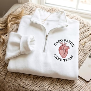 Embroidered CVICU Nurse Quarter Zip Sweatshirt, CABG Patch Crew Shirts, Cath Lab RN Shirt, Ccu Nurse T Shirt, Cardiology Shirt