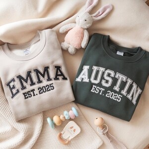 Custom Embroidered Kids Sweatshirt, Custom Name Baby Sweatshirt, Personalized Embroidered Toddler Crewneck, Gift for Kids, Newborn Shirt