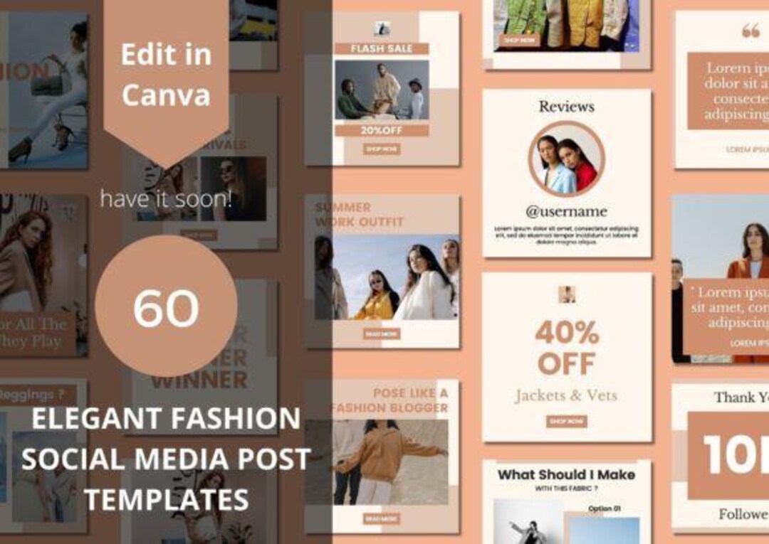 Elegant Fashion Social Media Template | Instagram & Pinterest Templates ...