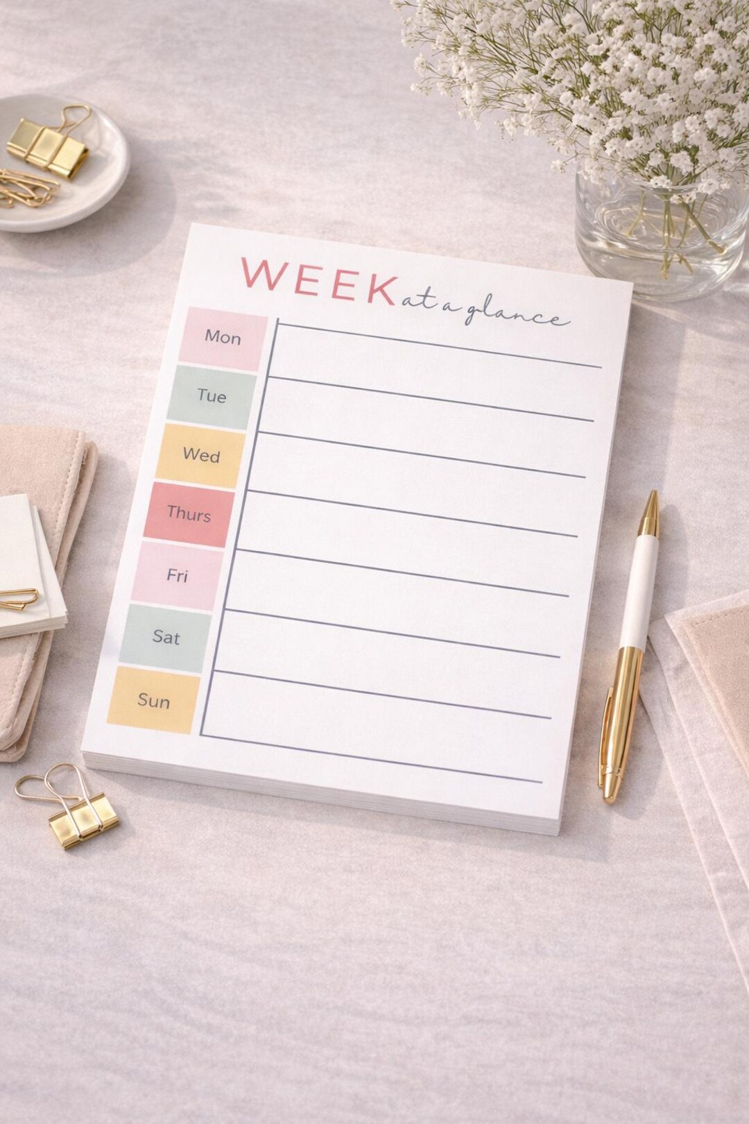 Weekly Planner Printable | Minimalist Undated Organizer (letter PDF ...