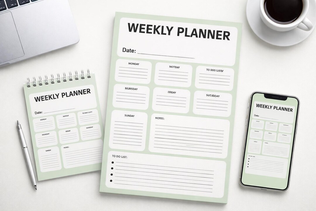 Minimalist Weekly Planner Printable | Undated Schedule Template (A4 ...