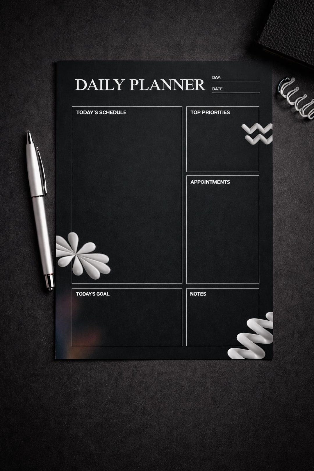 Minimalist Daily Planner Printable | Undated Productivity Template (PDF ...