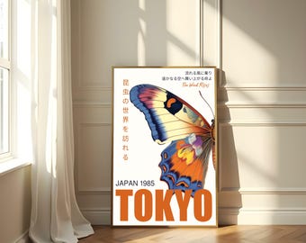 Vintage Tokyo Butterfly Poster | 1985 Japanese Art (Digital Print)