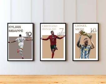 Minimal Football Poster Set, Modern Football Wall Decors, Sport Posters, All Sizes Included