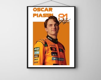 Oscar Piastri Formula 1 Poster, Minimal Motorsport Wall Decor, All Sizes Included