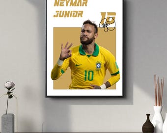 Neymar Junior Minimales Fußballplakat, moderne Sportwandkunst, alle Größen eingeschlossen
