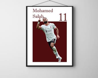 Minimal Mohamed Salah Poster, Modern Football Wall Decor, Sport poster, All Sizes Included