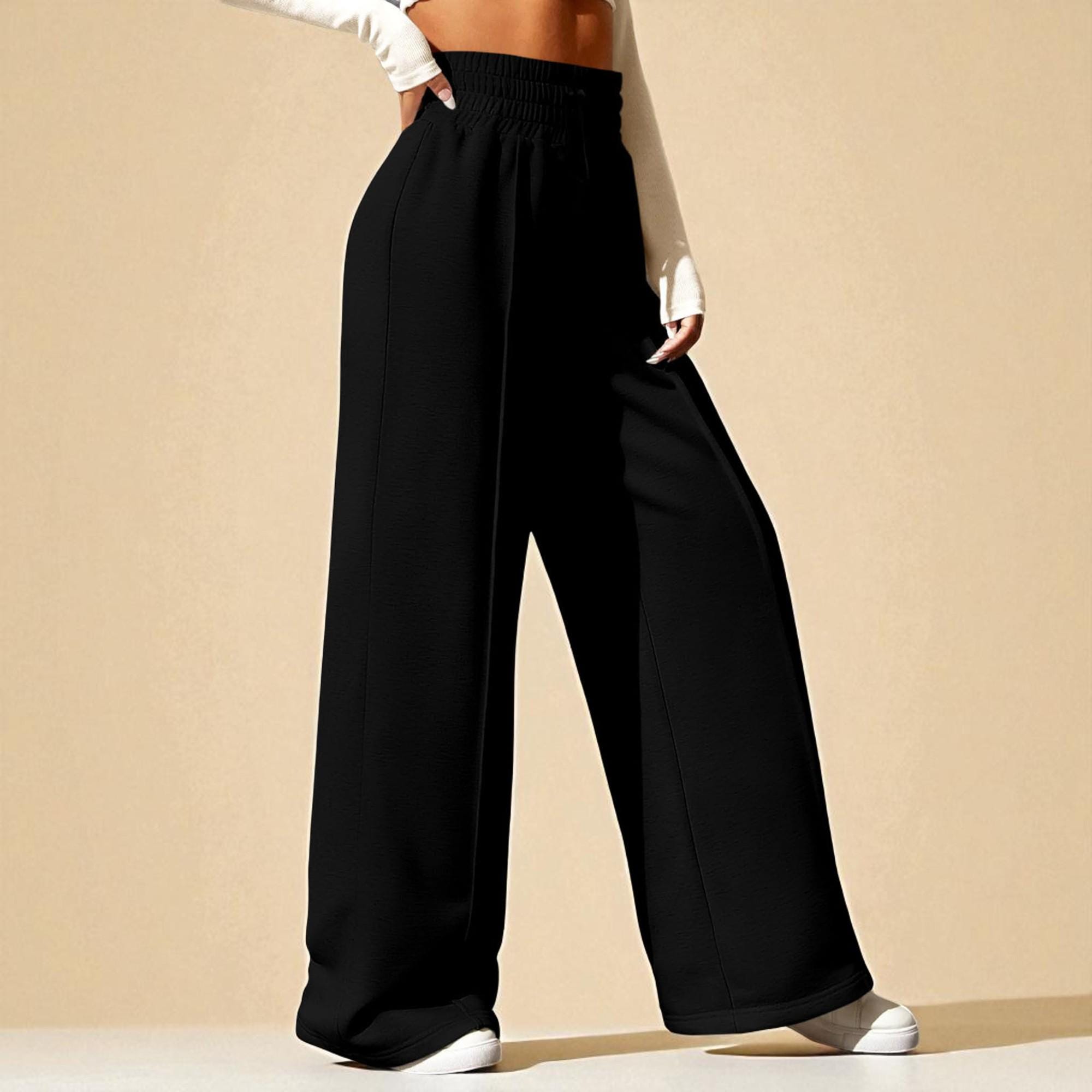High Waisted Trousers Wide Leg Ladies Tobchonp Soft Office Trousers Pants  For Women Work Pants Women